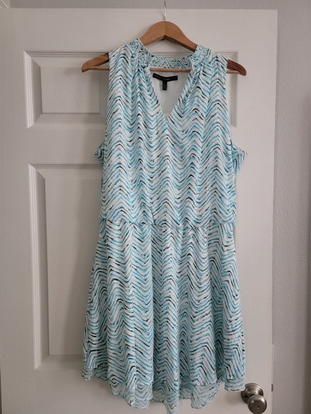 WHBM Teal Ruffle Dress SZ L